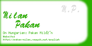 milan pakan business card